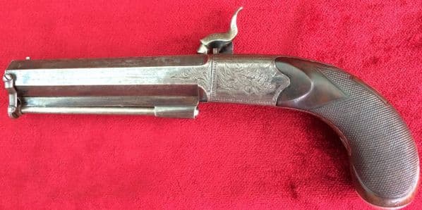 X  X  X SOLD X  X  X  Percussion travelling pistol made by Edward London, 51 London Wall. Ref 8097.